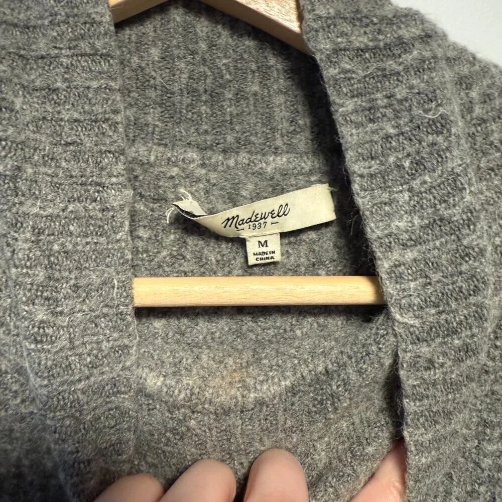 Madewell Grey Turtleneck Sweater M merino wool & alpaca